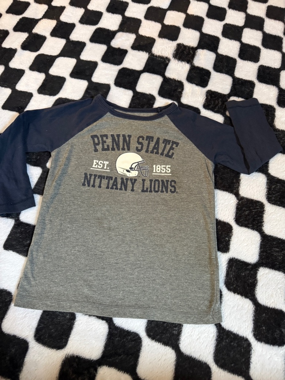 Nittany Lions Youth Raglan Tee - Gray & Navy